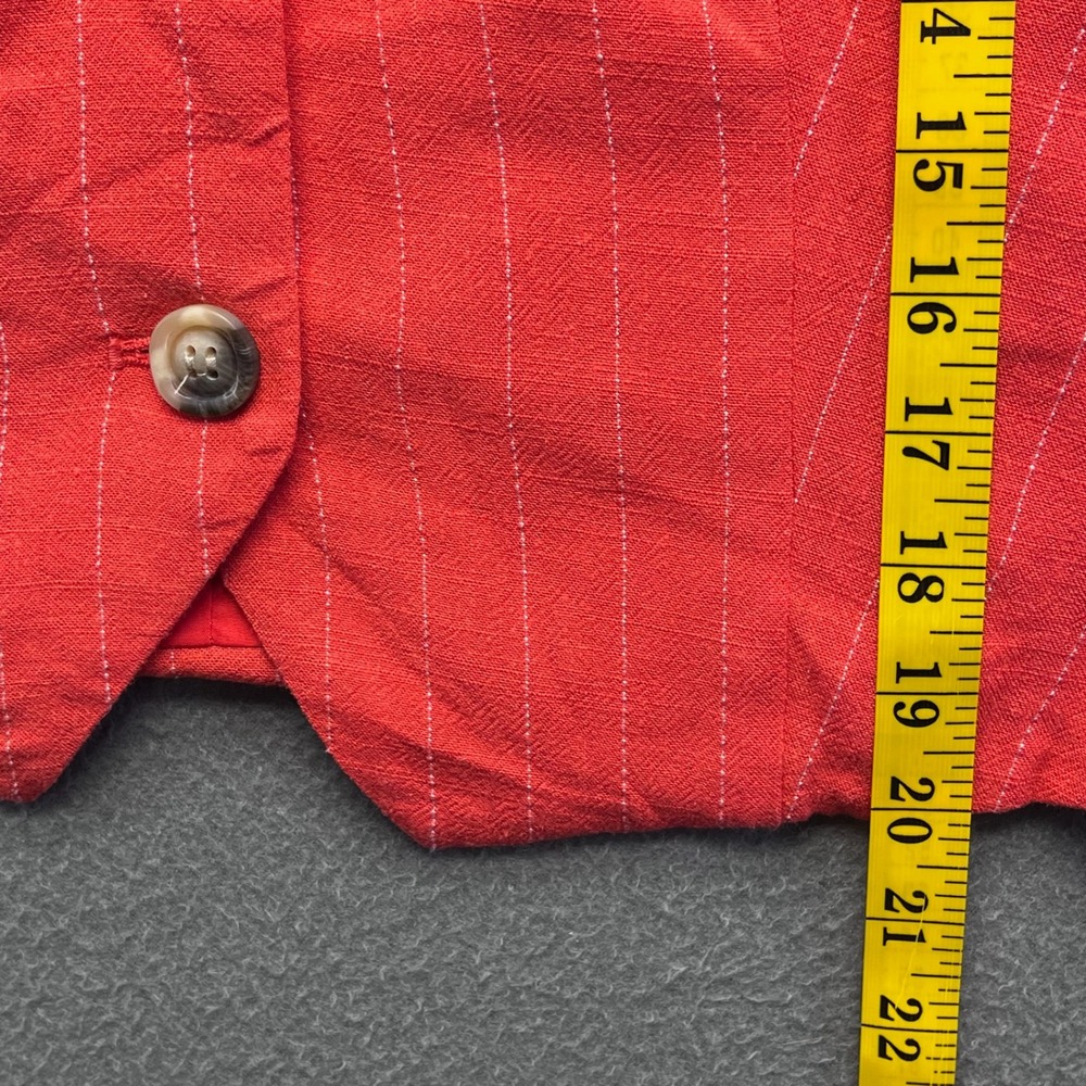 Draper James Women Vest and Shorts Set Rayon Linen Red Pinstripe Medium Preppy - Picture 12 of 12